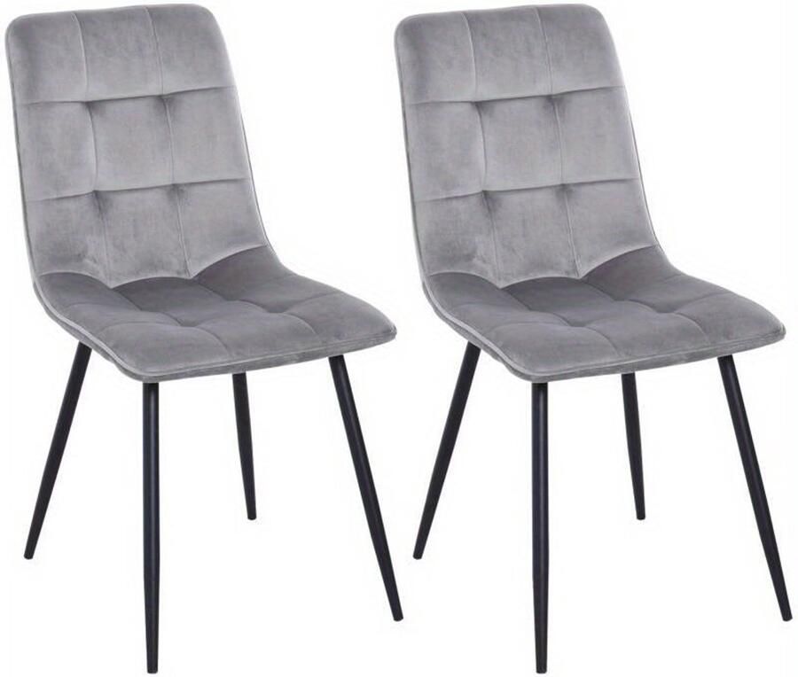 Corenia Eetkamerstoel – Stoel – Kuipstoel – Keukenstoel – Woonkamerstoel – Gestoffeerd Comfort – Stevig Metalen Onderstel – Set van 2 – 45x63x90 cm – Moderne Retro Stijl