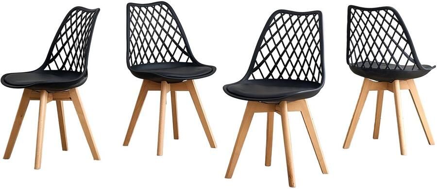 Corenia Eetkamerstoel – Stoel – Kuipstoel – Keukenstoel – Woonkamerstoel – Scandinavisch Design – PU Kunstleer – Beukenhouten Poten – Ergonomisch Comfort – Max. Draaggewicht 136 kg – Wit