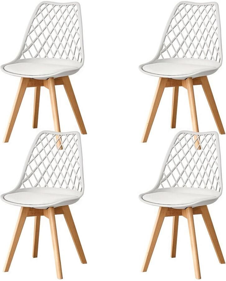 Corenia Eetkamerstoel – Stoel – Kuipstoel – Keukenstoel – Woonkamerstoel – Scandinavisch Design – PU Leer – Beukenhouten Poten – Ergonomisch Comfort – Kras- en Waterbestendig