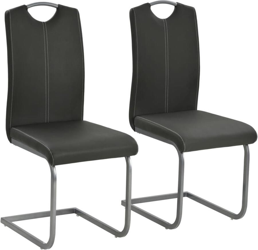 Corenia Eetkamerstoel – Stoel – Kuipstoel – Set Van 2 – Kunstlederen Bekleding – Gepoedercoat Stalen Frame – Zithoogte 49 cm – Comfortabel Foamgevuld