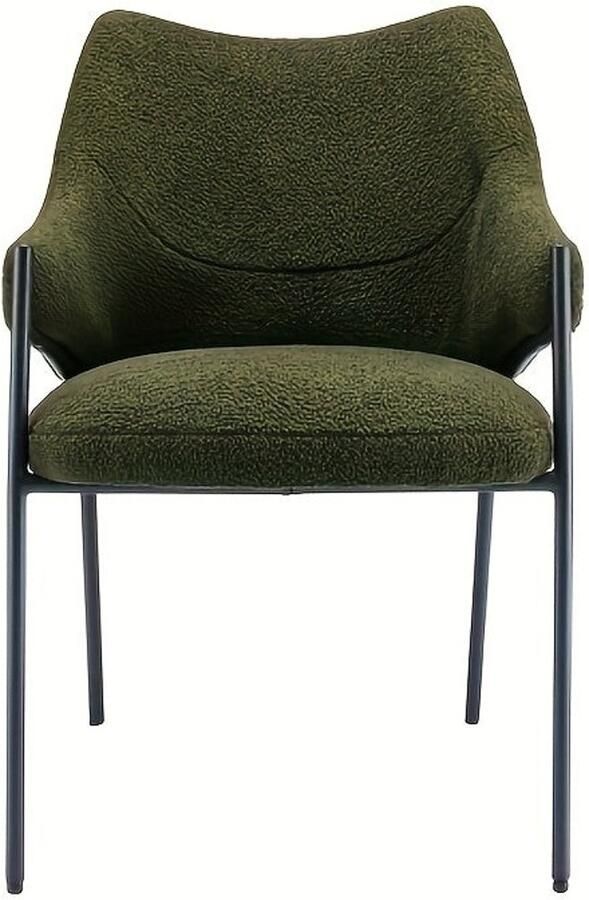 Corenia Eetkamerstoel – Stoel Voor Eetkamer – Dining Chair – Accentstoel – Kuipstoel – Moderne Groene Kleur – Stevige Rugleuning – Onderhoudsvriendelijke Stof