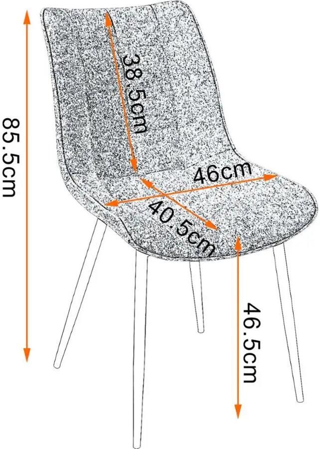 Corenia Eetkamerstoelen – Bureaustoelen – Makeup Stoelen – Stoelen Set 4 – Ergonomisch Design – Metalen Poten Leer Grijs