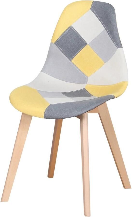 Corenia Eetkamerstoelen – Bureaustoelen – Stoelen – Patchwork Stoelen – Massief Houten Poten – Ergonomisch Design