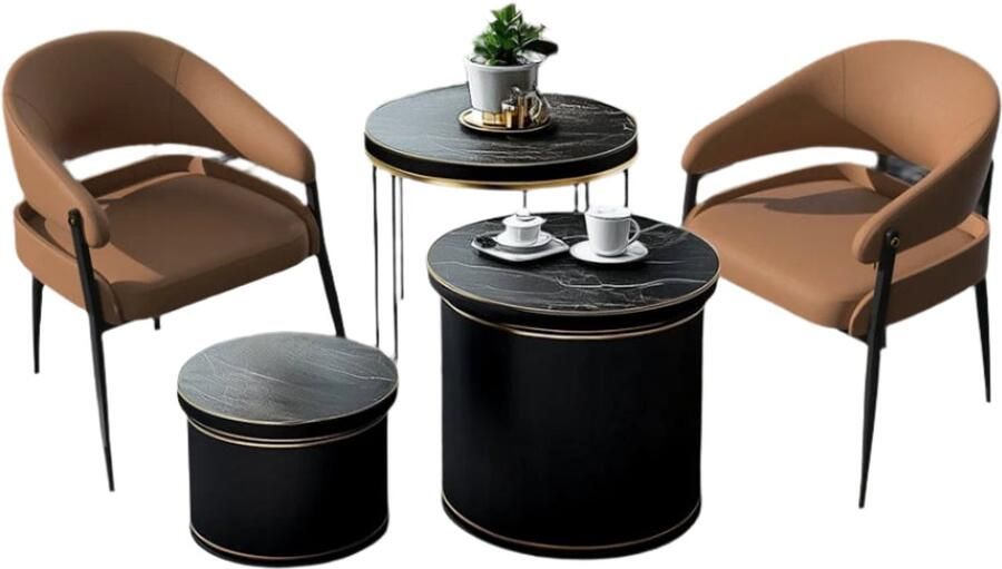 Corenia Eetkamerstoelen – Set van 2 Stoelen – Vergaderstoelen – Bureaustoelen – Microvezel Leer – Eucalyptus Hout – Draagkracht 150 kg 59 x 43 x 79 cm Bruin