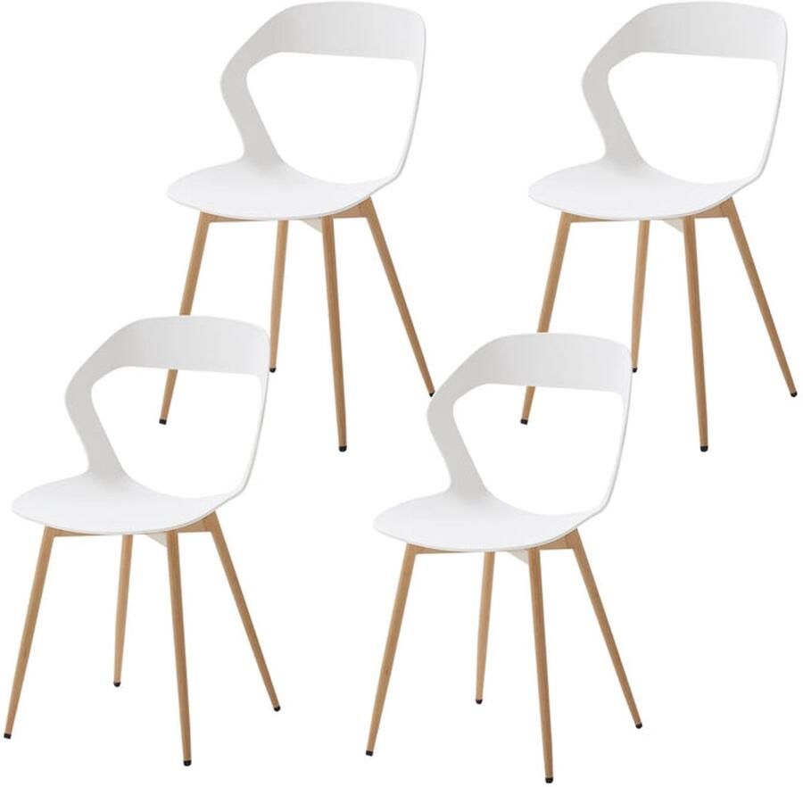 Corenia Eetkamerstoelen Stoel Eetstoelen Set van 4 Stoelen Holle Eetkamerstoelen Modern & Eenvoudig Huishoudelijke Kruk met Rugleuning Scandinavische Onderhandelingsstoel Plastic Stoel Rugleuning hoogte
