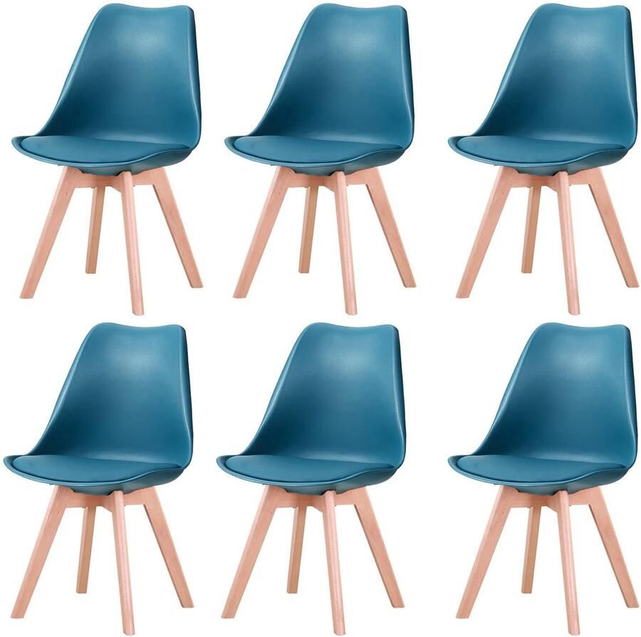 Corenia Eetkamerstoelen – Stoelen – Design Stoelen – Comfortabele Stoelen – Beukenhouten Poten – Kunstleer Zitvlak – Draagvermogen 120 Kg