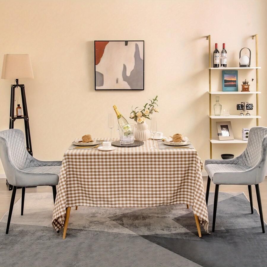 Corenia Eetkamerstoelen – Stoelen – Dining Chairs – Armleunstoel – Keukenstoelen – Velvet Bekleding – Verstelbare Voetjes – Grijs – Metalen Poten – Comfortabele Zitting