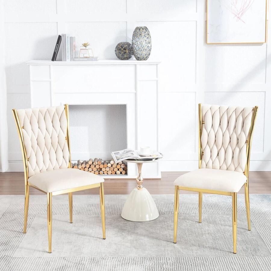 Corenia Eetkamerstoelen – Stoelen – Dining Chairs – Velvet Stoelen – Tafels Stoelen – Zacht Velvet – Metalen Frame