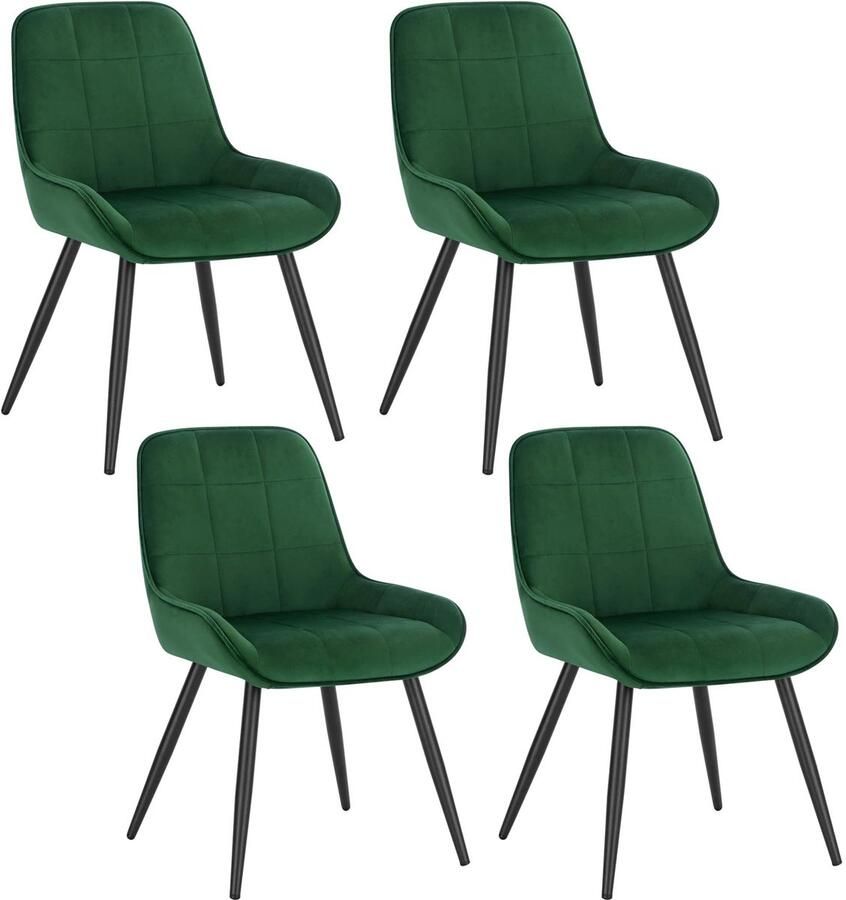 Corenia Eetkamerstoelen – Stoelen – Dining Stoelen – Velours Stoelen – Scandinavische Stoelen – Metalen Frame – Anti-Slip Vloerbescherming