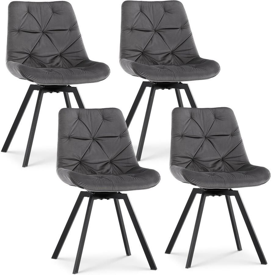 Corenia Eetkamerstoelen – Stoelen – Kuipstoelen – Bureaustoelen – Design Stoelen – Draaibaar 360° – Ergonomisch Met Fluwelen Bekleding