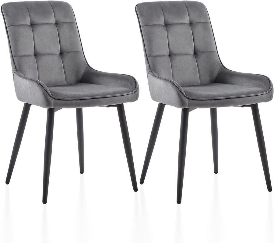 Corenia Eetkamerstoelen – Stoelen – Kuipstoelen – Keukenstoelen – Design Stoelen – Donkergrijs – Velvet Bekleding – Metalen Onderstel – Ergonomisch Comfort – Duurzaam