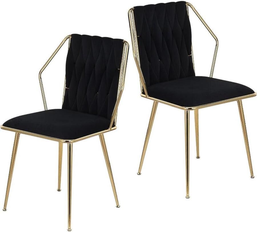 Corenia Eetkamerstoelen – Stoelen – Kuipstoelen – Keukenstoelen – Meubels – Gestoffeerd – Metalen Onderstel – Fluwelen Bekleding – Max Draagvermogen 150 kg