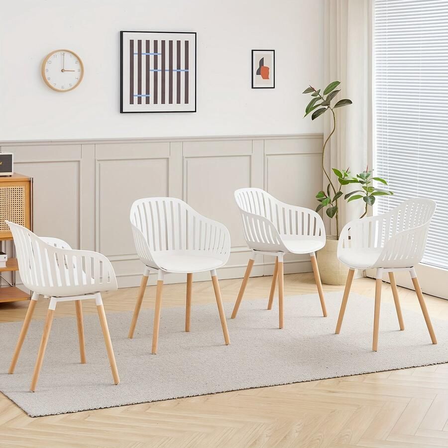 Corenia Eetkamerstoelen – Stoelen Set – Design Stoel – Nordic Stoelen – Witte Stoelen – Ergonomisch Comfort – Uitneembare Sponsvulling