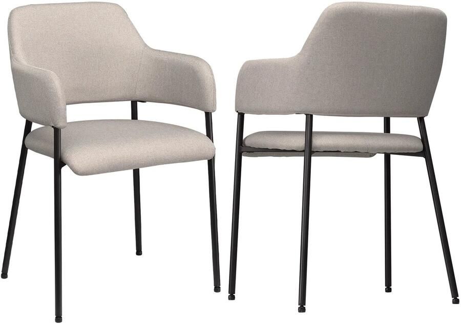 Corenia Eetkamerstoelen – Stoelen – Zitmeubelen – Dining Chairs – Ademend Polyester – Stevig Stalen Frame