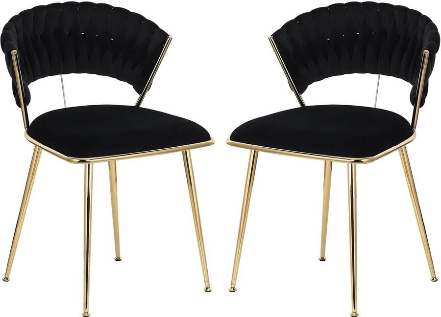 Corenia Eetkamerstoelen – Velvet Stoelen – Fluwelen Stoelen – Modern Design – Gouden Metalen Poot – Ergonomisch Comfort