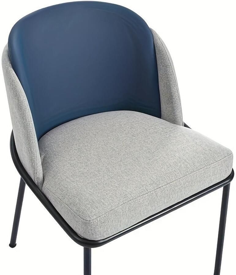 Corenia Eetstoel – Eetkamerstoel – Kuipstoel – Stoel – Kinderstoel – Modern Design – Gemakkelijk Schoon Te Maken – Stevige Zwarte Poten – Grijs Met Gouden Accenten