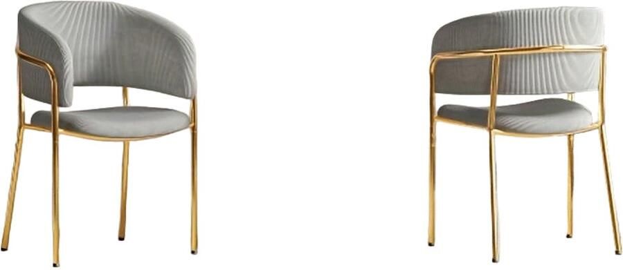 Corenia Eetstoel – Eetkamerstoel – Kuipstoel – Stoel – Meubel – Modern Design – Grijze Zitting Met Wit Marmer Onderstel – Onderhoudsvriendelijk & Compact