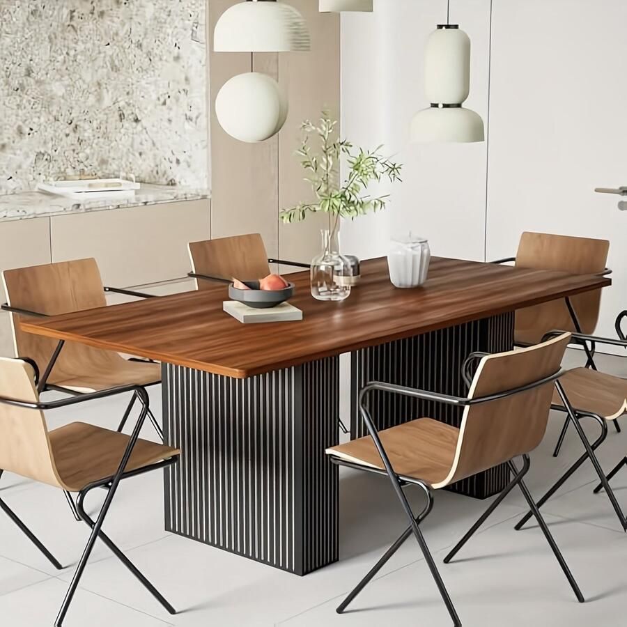 Corenia Eettafel – Dinertafel – Keukentafel – Tafelpoot – Restaurants tafel – Retro Industrieel Design – 160x80x76 cm – Hout en Engineered Wood