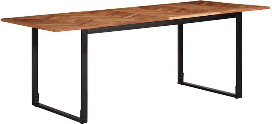 Corenia Eettafel – Eetkamertafel – Keukentafel – Rechthoekige Tafel – Restauranttafel – Massief Acaciahout – 200x100x75 cm – Robuust Met Metalen Frame