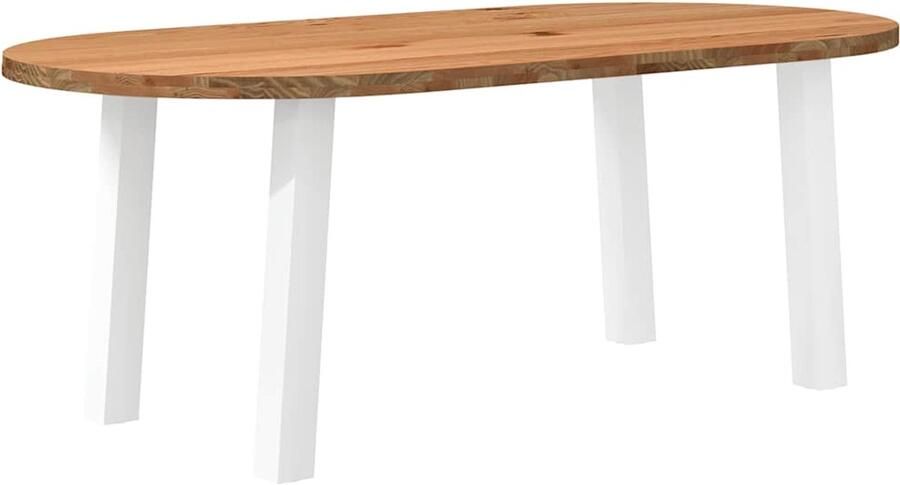 Corenia Eettafel – Tafel – Dinertafel – Tafelblad – Woonkamertafel – Massief Eikenhout – 220 x 100 x 74 cm – Gepoedercoat Stalen Poten – Verstelbare Voetjes