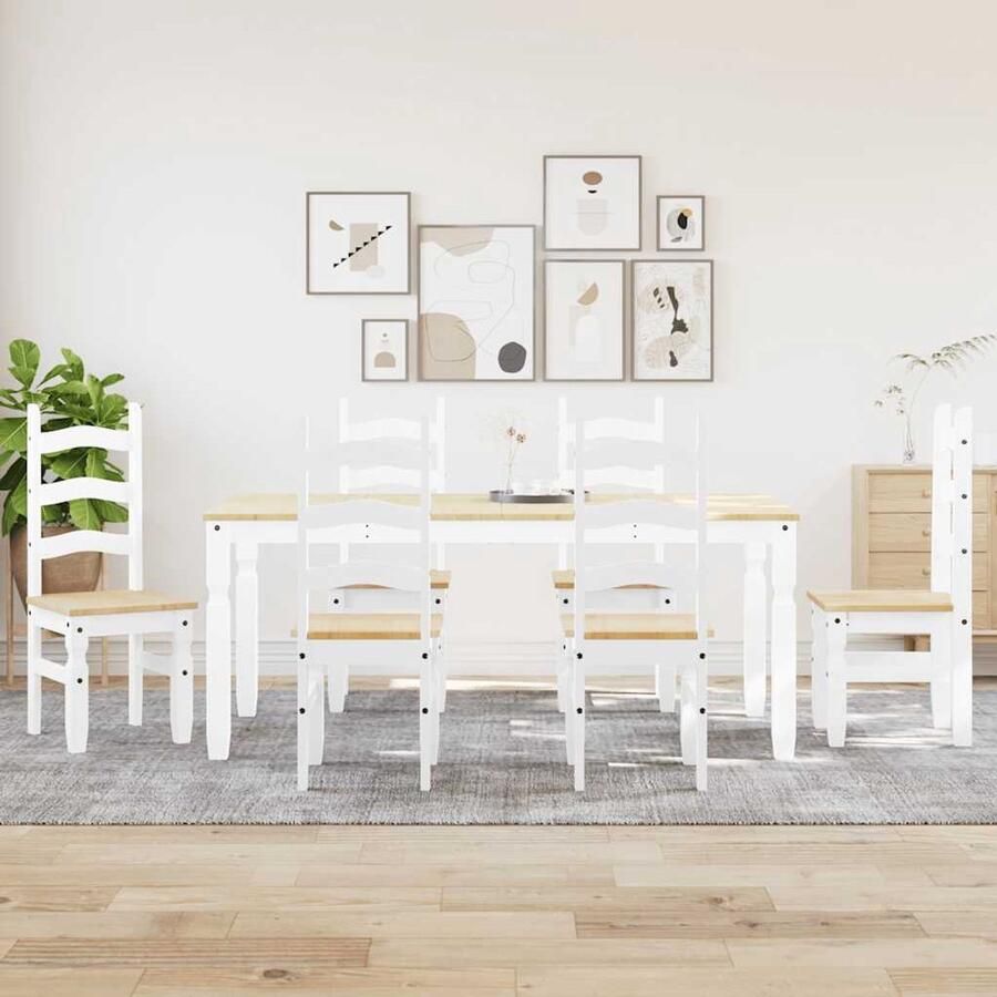 Corenia Eettafel – Tafel – Eetkamertafel – Houten Tafel – Wit – 180 cm – Massief Hout – Onderhoudsvriendelijk