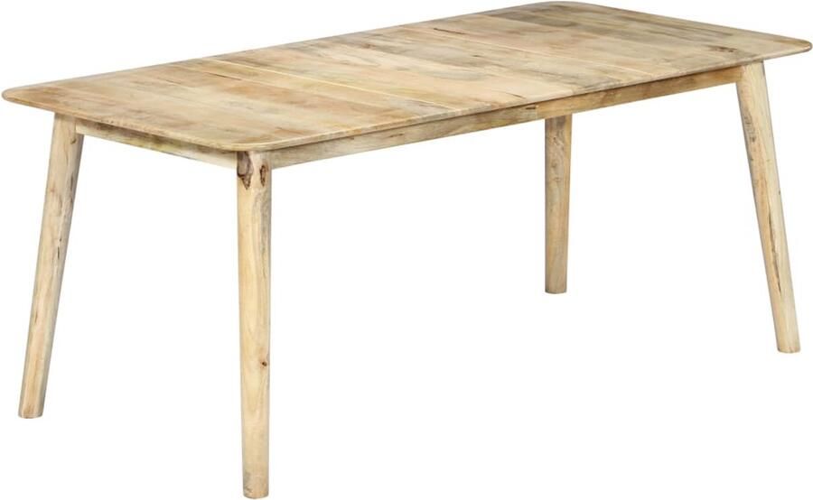 Corenia Eettafel – Tafel – Keukentafel – Eetkamertafel – Houten Tafel – Massief Mangohout – 180x90 x 76 cm – Robuuste Ronde Poten
