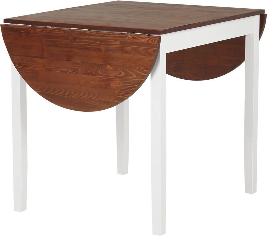 Corenia Eettafel – Uitklapbare Tafel – Grenenhouten Tafel – Compacte Eettafel – Flexibel Formaat – Onderhoudsvriendelijk 140 x 70 x 75 cm Bruin
