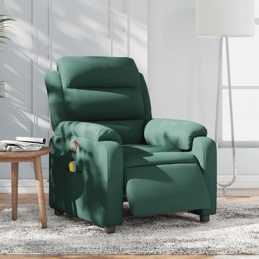 Corenia Elektrisch Verstelbare Relaxfauteuil – Elektrische Stoel – Relaxstoel – Verstelbare Fauteuil – Loungestoel – Donkergroen – Verstelbaar Tot 135° – Zachte Velvet Bekleding