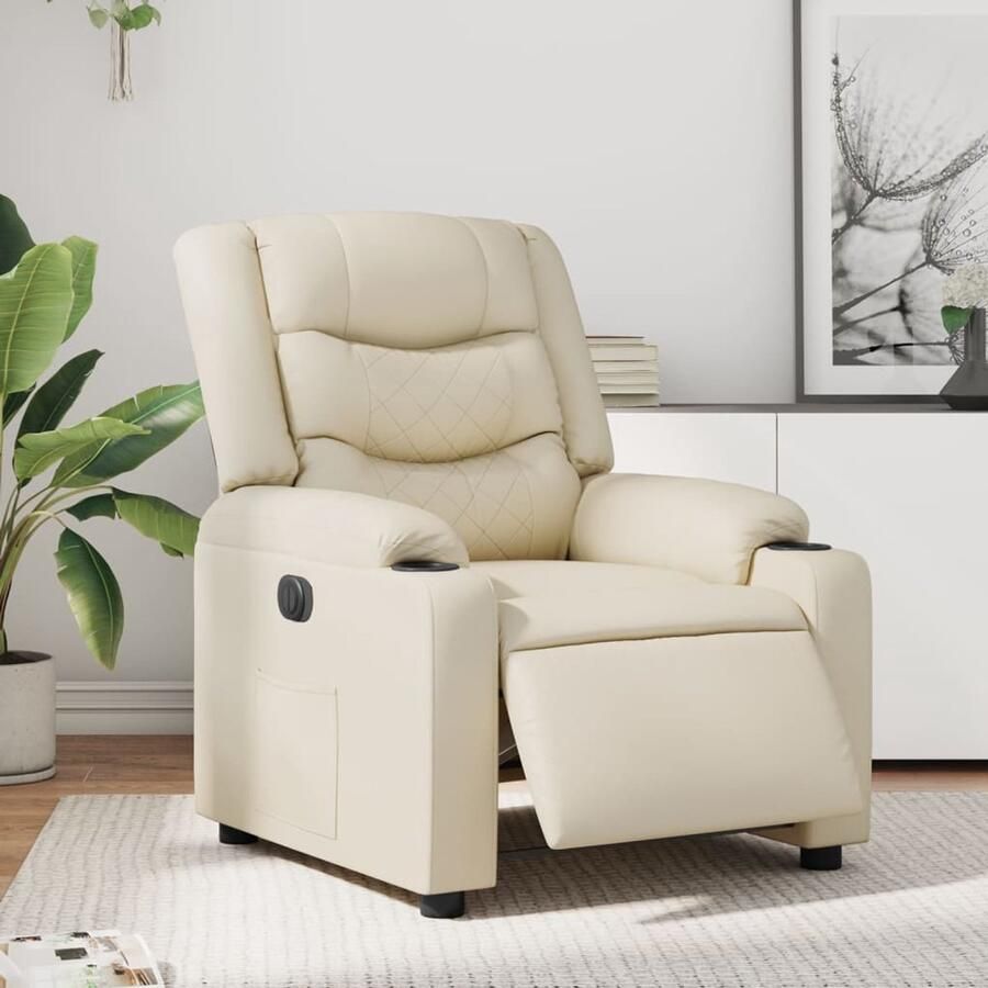 Corenia Elektrisch Verstelbare Relaxstoel – Fauteuil – Relaxfauteuil – Elektrische Lounge Stoel – Gezellige Zitstoel – Kunstleer Bekleding – Verstelbaar Tot 135 Graden