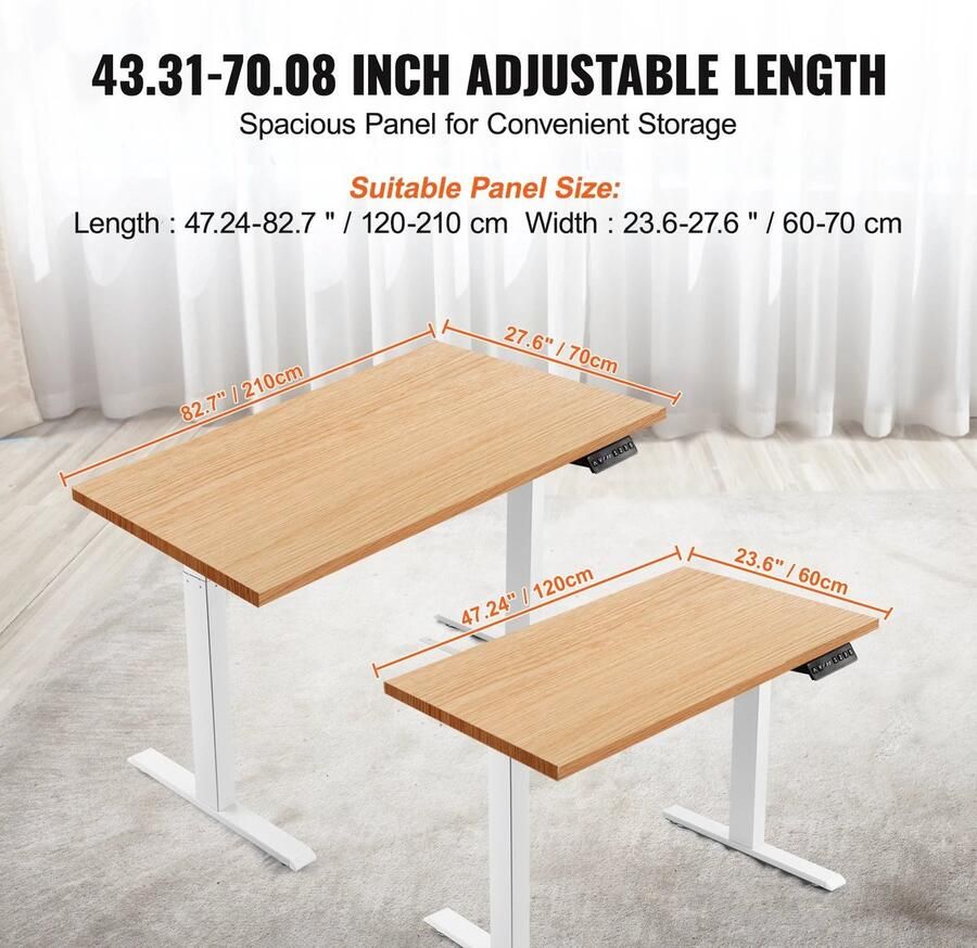 Corenia Elektrisch Zit-Sta Bureauframe Verstelbaar Bureau Onderstel Staand Bureauframe Bureauonderstel voor Buro Bureau Poten Bureautafel Burotafel Hoogte Verstelbaar 64-129cm met Geheugenfunctie Zwart