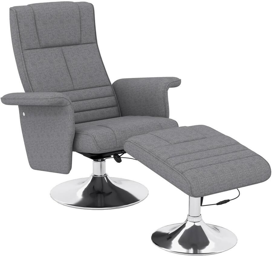 Corenia Elektrische Relaxfauteuil – Massagefauteuil – Relaxstoel – Draaifauteuil – Comfortstoel – 8 Vibratiemassagepunten – Verstelbare Rugleuning