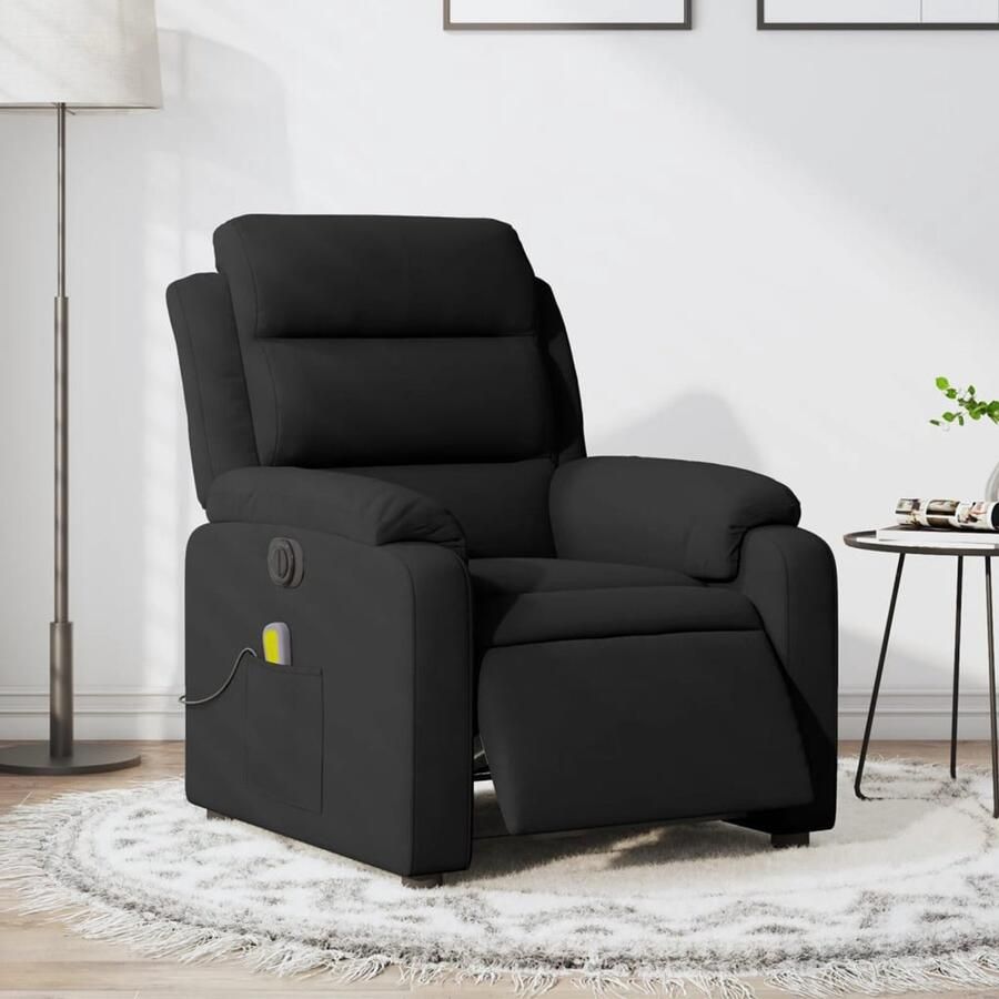 Corenia Elektrische Relaxfauteuil – Relaxstoel – Ligstoel – Zithoekstoel – Powerstoel – Zwart – Fluwelen Bekleding – Elektrisch Verstelbaar tot 135 Graden