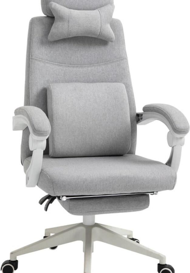 Corenia Ergonomische Bureaustoel – Bureau Stoel – Gamingstoel – Werkstoel – Office Chair – Verstelbare Hoogte – 360° Draaifunctie – Zwenkwieltjes – Multi-Layer Schuim – Roestvrijstalen Frame – Grijs
