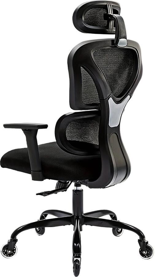 Corenia Ergonomische Bureaustoel – Bureaustoel Draaistoel Kantoorstoel Werkstoel Gamingstoel – Zwart – 360° Draaifunctie – Verstelbare Hoogte en Kantelbare Rugleuning