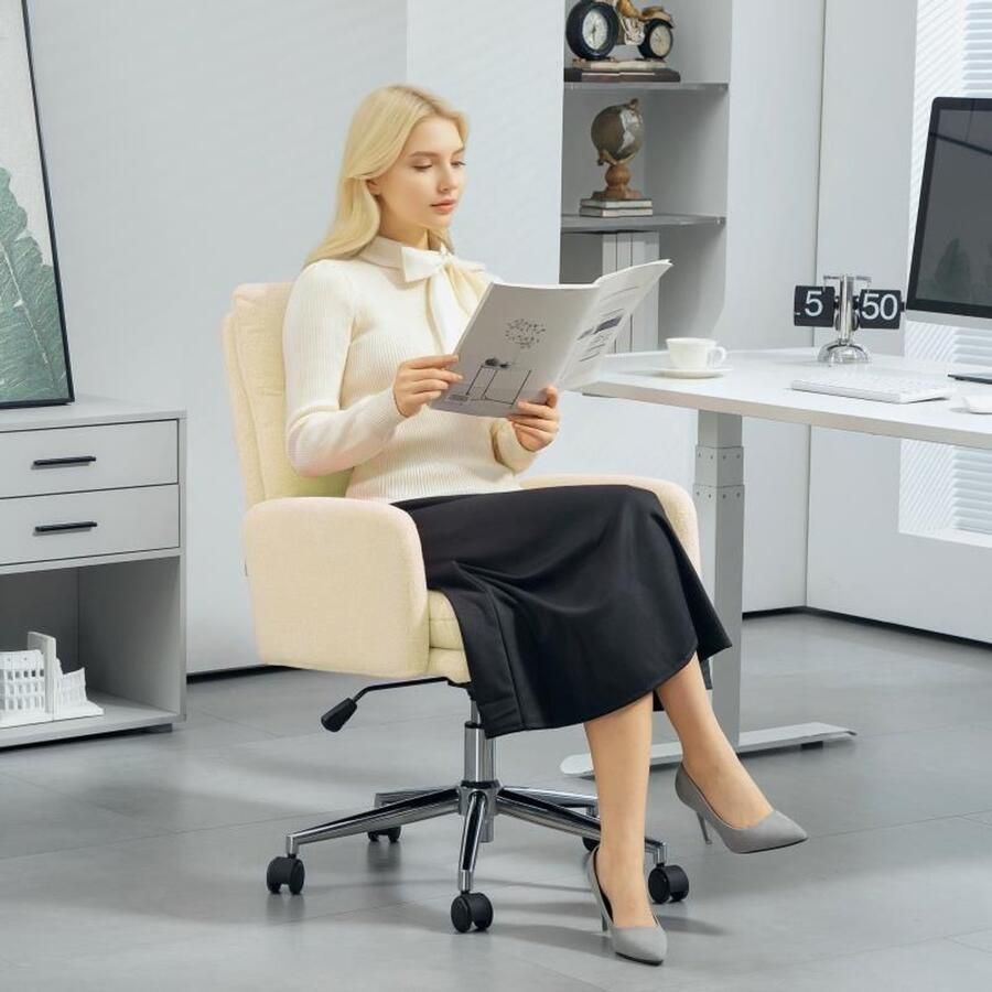 Corenia Ergonomische Bureaustoel – Bureaustoel Home Office – Werkstoel – Desk Chair – Kantoorstoel – Verstelbare Armleuningen – Zachte PU Bekleding