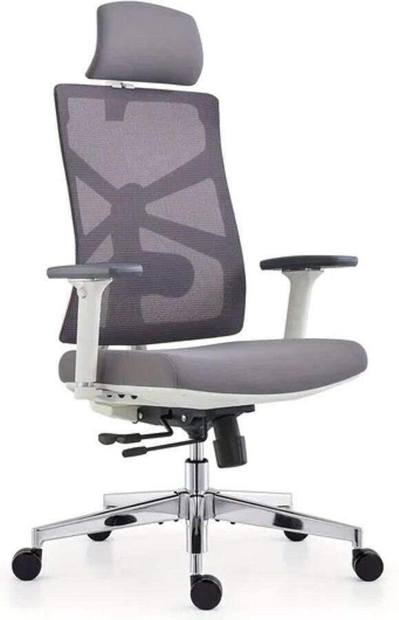 Corenia Ergonomische Bureaustoel – Bureaustoel Office Chair – Comfortabele Werkstoel – Mesh Stoel – Witte Bureaustoel – 4D Verstelbare Armleuningen – Aanpasbare Lendensteun & Zitting
