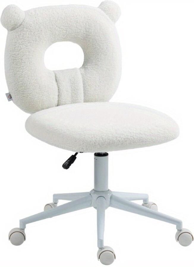 Corenia Ergonomische Bureaustoel – Bureaustoel Verstelbaar – Draaistoel – Werkstoel – Computestoel – Wit – Metalen Onderstel – Duurzaam Kunststof Zitvlak