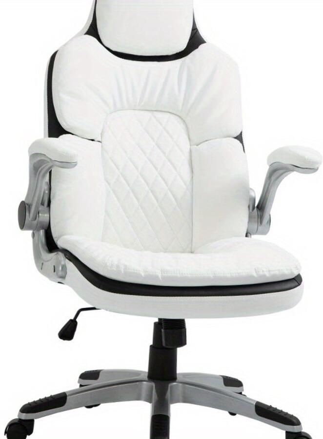 Corenia Ergonomische Bureaustoel – Bureaustoel – Werkstoel – Kantinestoel – Computerstoel – Witte Kleur – Verstelbare Hoogte – 360° Draaibaar Met Opvouwbare Armleuningen