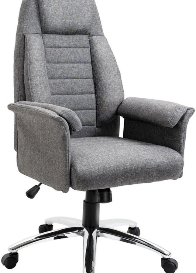 Corenia Ergonomische Bureaustoel – Comfortstoel – Kantoormeubilair – Werkstoel – Thuiswerkstoel – Verstelbare Zithoogte Tot 115 cm – Duurzaam Glas- en Roestvrij Stalen Frame – Grijs Gemêleerd