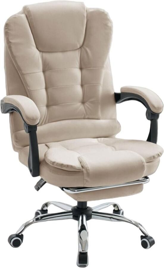 Corenia Ergonomische Bureaustoel – Gaming Stoel – Kantoorstoel – Computerstoel – Werkstoel – Pocketvering Lendensteun – Aluminium Frame – Comfortabele Brede Zitting – Kunstleer Beige