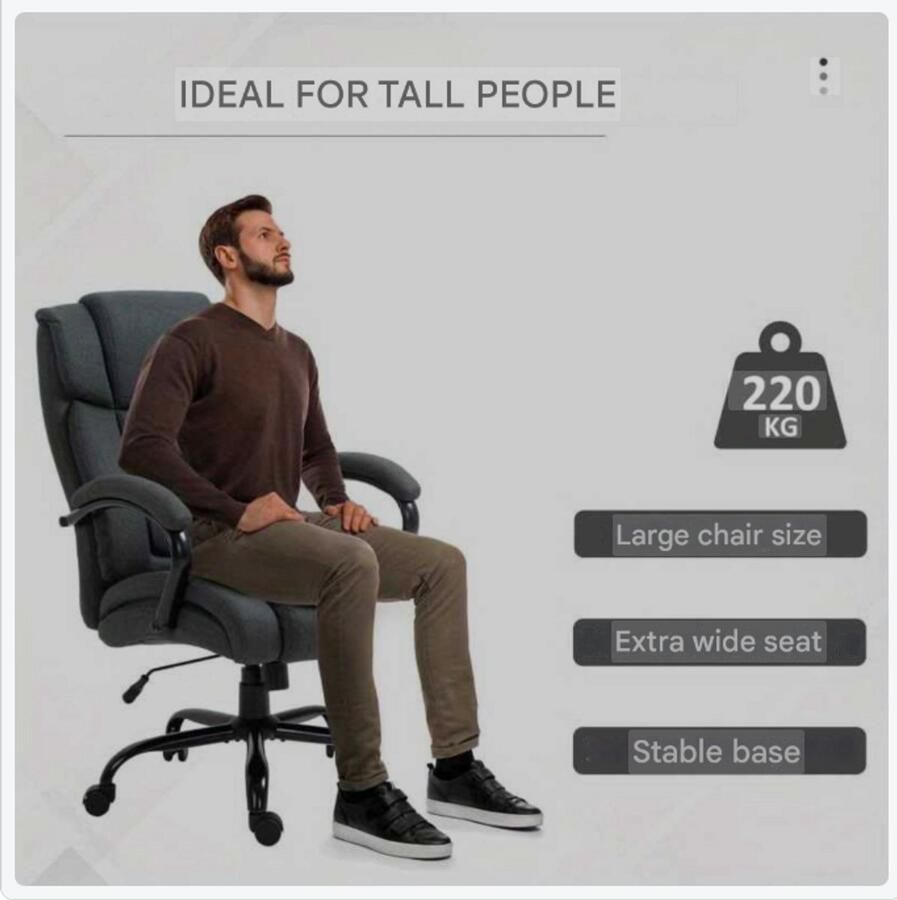 Corenia Ergonomische Bureaustoel – Kantoorstoel – Gamestoel – Bureaustoel Met Wieltjes – Toverstoel – Draagvermogen 220 kg – Verstelbare Hoogte & 360° Draaibaar