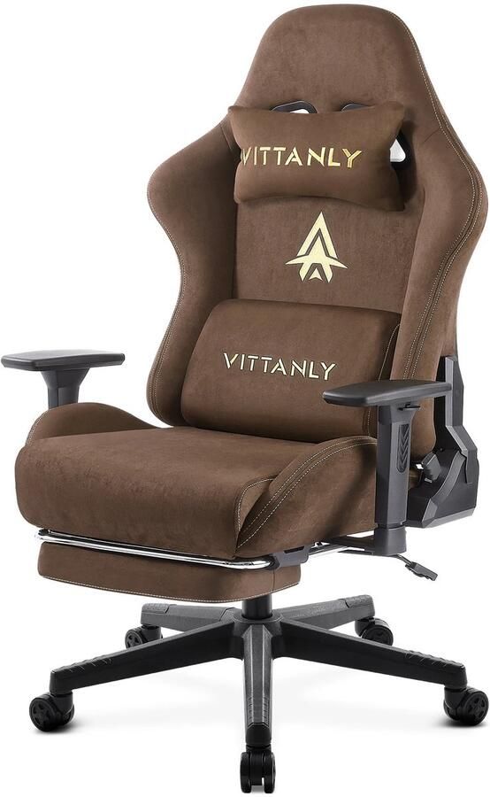 Corenia Ergonomische Bureaustoel – Kantoorstoel – Gamestoel – Draaistoel – Bureaustoel Met Massagefunctie – Echt Leder – Verstelbare Rugleuning Bruin