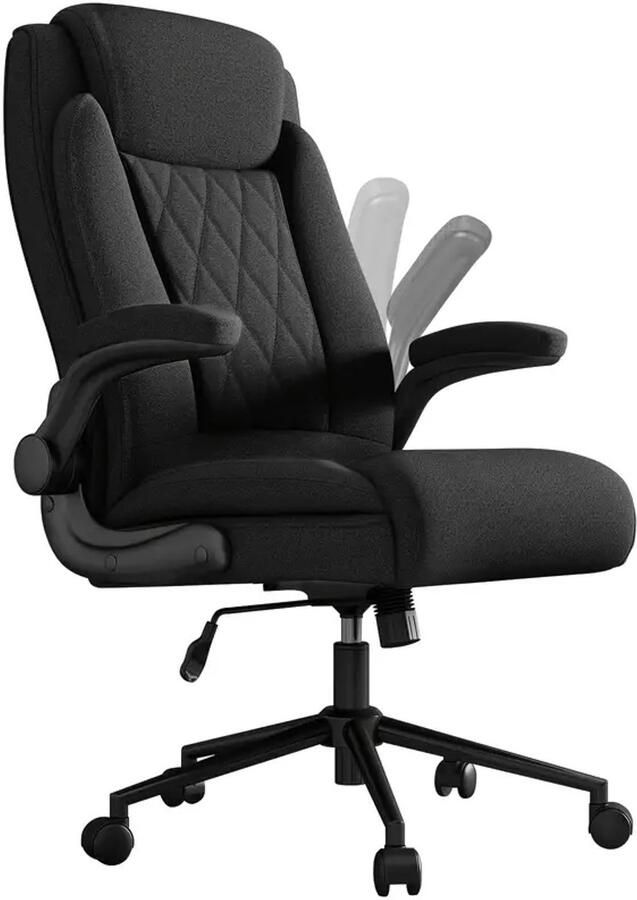 Corenia Ergonomische Bureaustoel – Kantoorstoel – Werkstoel – Computestoel – Bureaustoel Zwart – 500 kg Belastbaar – 120° Kantelfunctie Met Schommelstand