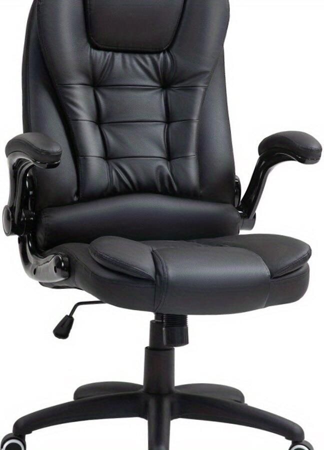 Corenia Ergonomische Bureaustoel – Kantoostoel – Bureau Stoel – Werkstoel – Thuiswerkstoel – Zwarte Kunstleren Bekleding – 360° Draaifunctie – Verstelbare Hoogte