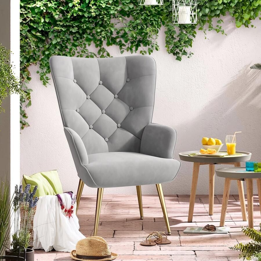 Corenia Fauteuil – Lounge Chair – Draaifauteuil – Armstoel – Relaxstoel – Scandinavisch Design – Stofbekleding – Metalen Poten – Max Belastbaar 150 Kg