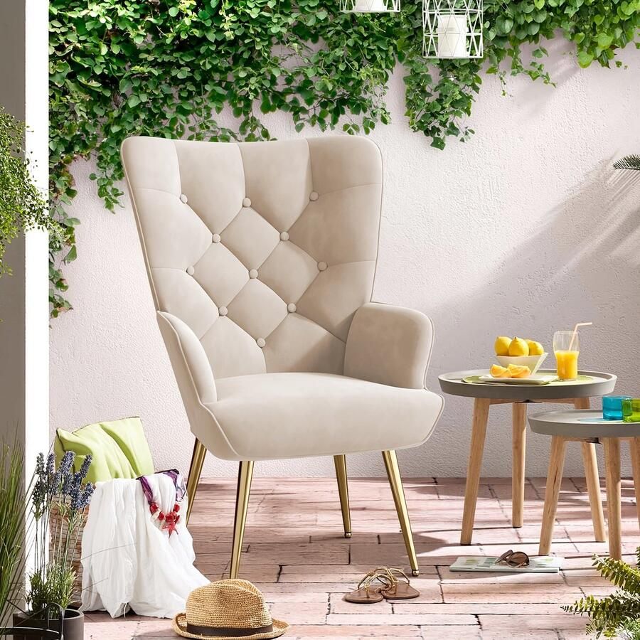 Corenia Fauteuil – Lounge Chair – Wing Chair – Relaxstoel – Draaifauteuil – Scandinavisch Design – Hoogwaardig Polyester – Max. 150 Kg Belastbaar