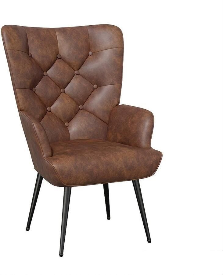 Corenia Fauteuil – Modern Stoel – Relaxfauteuil – Gestoffeerde Stoel – Lounge Chair – Bruin – Ergonomisch Design – Zachte Velvet Bekleding