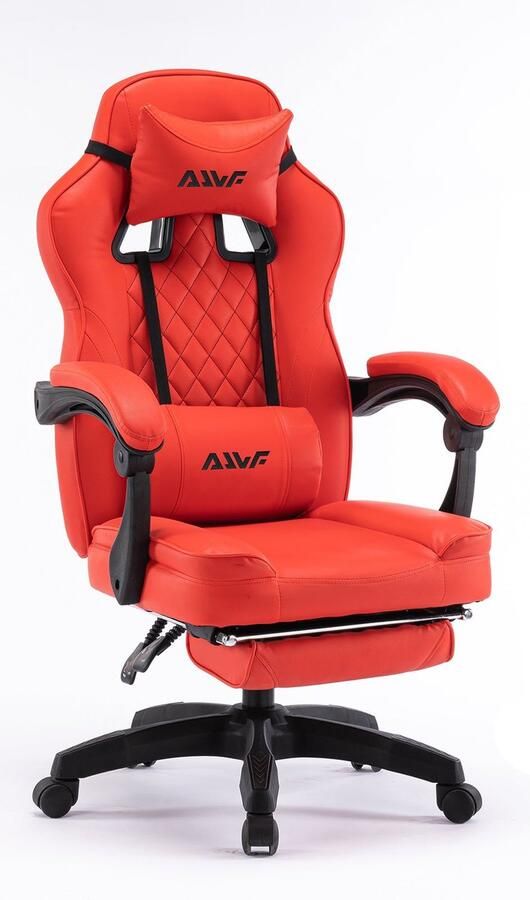 Corenia Gamestoel – Gaming Stoel – Game Stoel – Gaming Chair – Bureaustoel – Ergonomisch Design – Verstelbare Hoogte & Lendensteun – Rood