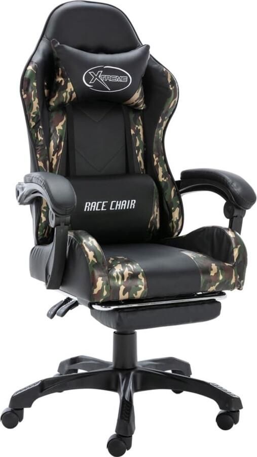 Corenia Gamestoel – Gaming Stoel – Gaming Chair – Game Stoel – Bureaustoel – Verstelbare Rugleuning – Uitschuifbare Voetensteun – Kunstleer – Max 150 kg