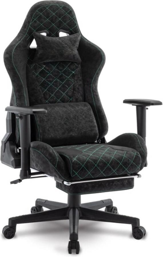 Corenia Gaming Stoel Bureaustoel Swivel Stoel Racing Chair Stijl met Voetsteun Lendenkussen Verstelbare Rugleuning Ergonomische Draaibare 47 x 47 x 135 cm Zwart